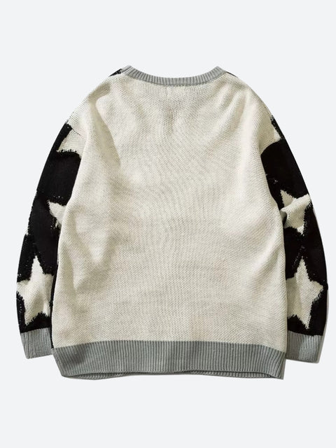 Y2K Star Pattern Sweater